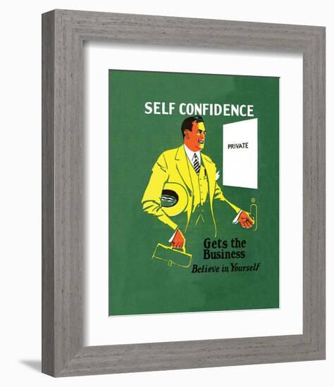 Vintage Business Self Confidence - Believe in Yourself-null-Framed Art Print