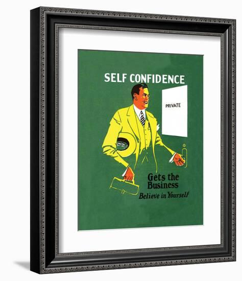 Vintage Business Self Confidence - Believe in Yourself-null-Framed Art Print