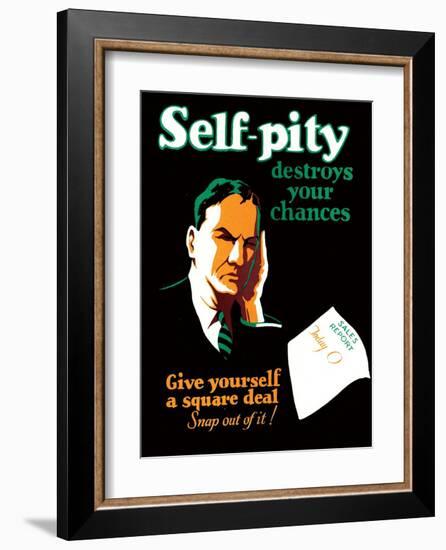 Vintage Business Self-Pity-null-Framed Art Print