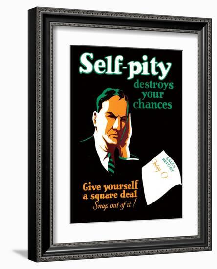 Vintage Business Self-Pity-null-Framed Art Print