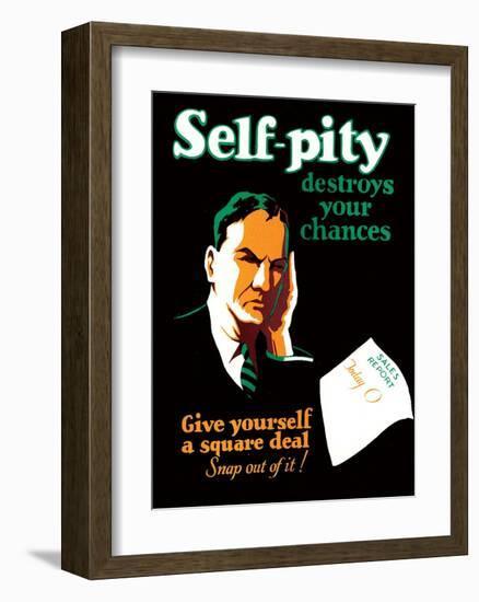 Vintage Business Self-Pity-null-Framed Art Print