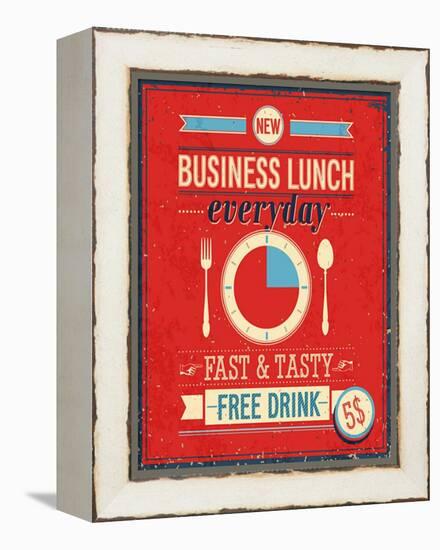 Vintage Bussiness Lunch Poster-avean-Framed Stretched Canvas