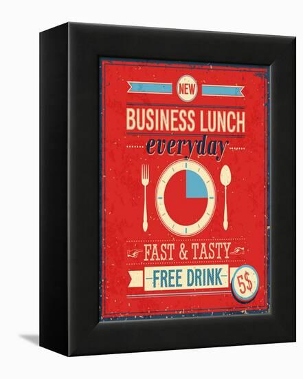 Vintage Bussiness Lunch Poster-avean-Framed Stretched Canvas