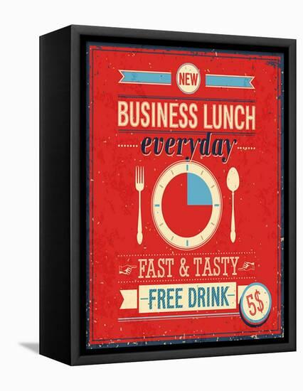 Vintage Bussiness Lunch Poster-avean-Framed Stretched Canvas