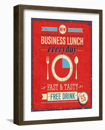 Vintage Bussiness Lunch Poster-avean-Framed Art Print