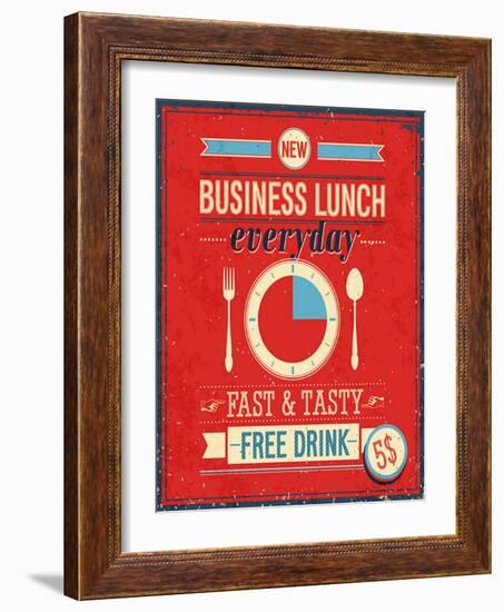 Vintage Bussiness Lunch Poster-avean-Framed Art Print