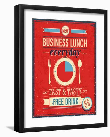 Vintage Bussiness Lunch Poster-avean-Framed Art Print