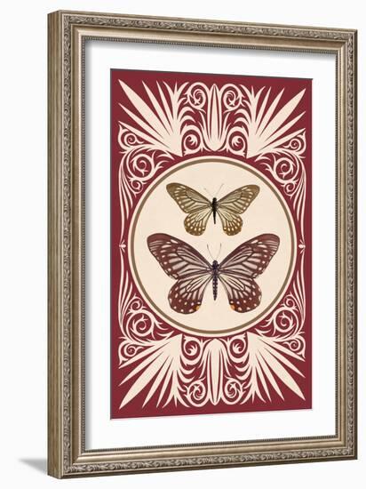 Vintage Butterfly Duo-null-Framed Art Print