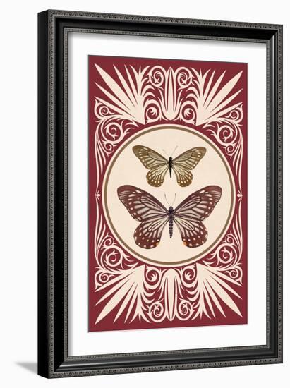 Vintage Butterfly Duo-null-Framed Art Print