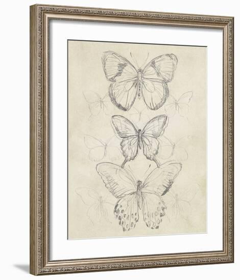 Vintage Butterfly Sketch I-June Erica Vess-Framed Giclee Print