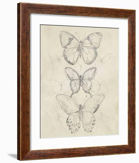 Vintage Butterfly Sketch I-June Erica Vess-Framed Giclee Print