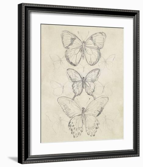 Vintage Butterfly Sketch I-June Erica Vess-Framed Giclee Print