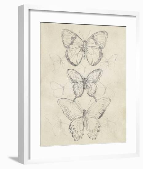 Vintage Butterfly Sketch I-June Erica Vess-Framed Giclee Print