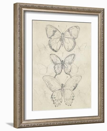 Vintage Butterfly Sketch I-June Erica Vess-Framed Art Print