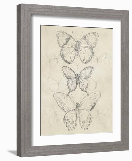 Vintage Butterfly Sketch I-June Erica Vess-Framed Art Print