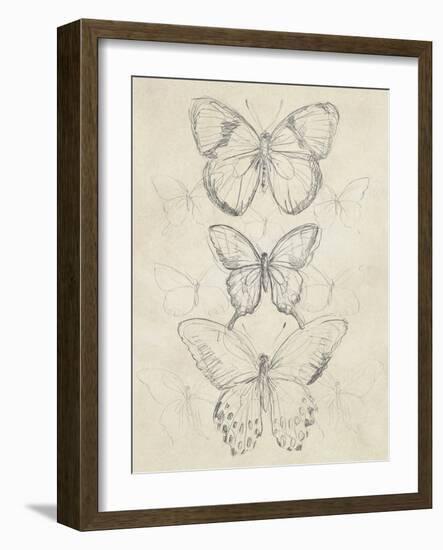 Vintage Butterfly Sketch I-June Erica Vess-Framed Art Print