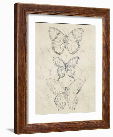 Vintage Butterfly Sketch I-June Erica Vess-Framed Art Print