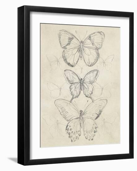 Vintage Butterfly Sketch I-June Erica Vess-Framed Art Print