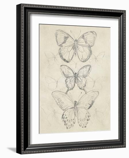 Vintage Butterfly Sketch I-June Erica Vess-Framed Art Print