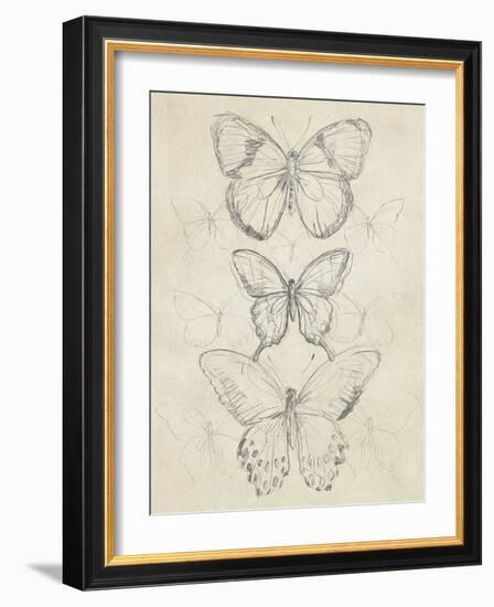 Vintage Butterfly Sketch I-June Erica Vess-Framed Art Print