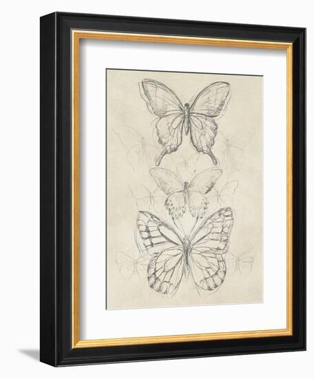 Vintage Butterfly Sketch II-June Erica Vess-Framed Art Print