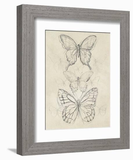 Vintage Butterfly Sketch II-June Erica Vess-Framed Premium Giclee Print