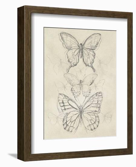 Vintage Butterfly Sketch II-June Erica Vess-Framed Premium Giclee Print