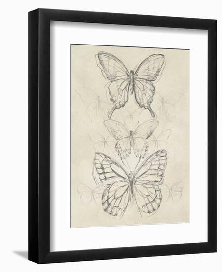 Vintage Butterfly Sketch II-June Erica Vess-Framed Premium Giclee Print