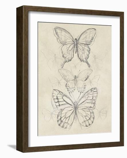 Vintage Butterfly Sketch II-June Erica Vess-Framed Art Print