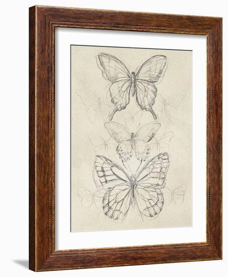 Vintage Butterfly Sketch II-June Erica Vess-Framed Art Print