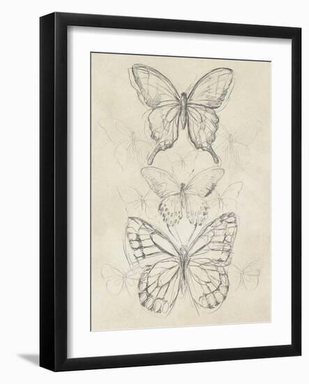 Vintage Butterfly Sketch II-June Erica Vess-Framed Art Print