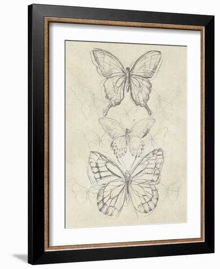 Vintage Butterfly Sketch II-June Erica Vess-Framed Art Print