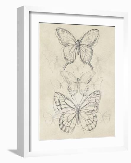 Vintage Butterfly Sketch II-June Erica Vess-Framed Art Print