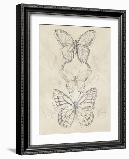 Vintage Butterfly Sketch II-June Erica Vess-Framed Art Print