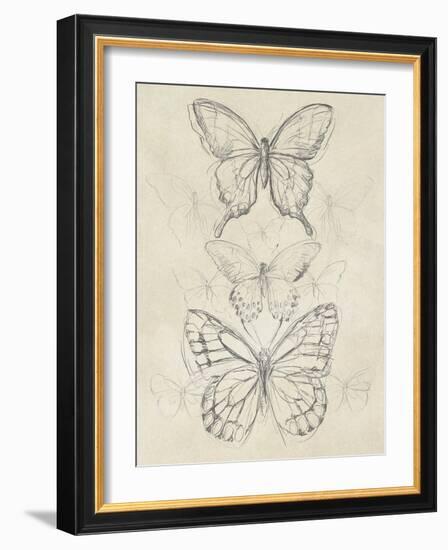 Vintage Butterfly Sketch II-June Erica Vess-Framed Art Print