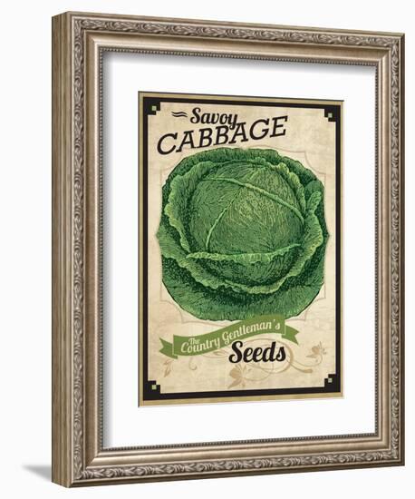 Vintage Cabbage Seed Packet-null-Framed Premium Giclee Print