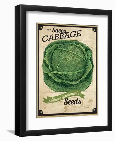 Vintage Cabbage Seed Packet-null-Framed Giclee Print