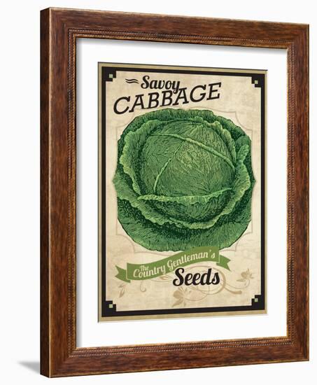 Vintage Cabbage Seed Packet-null-Framed Giclee Print