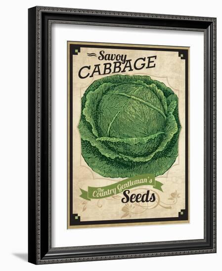 Vintage Cabbage Seed Packet-null-Framed Giclee Print