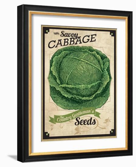 Vintage Cabbage Seed Packet-null-Framed Giclee Print