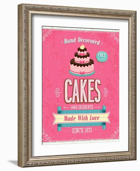 Vintage Cakes Poster-avean-Framed Art Print