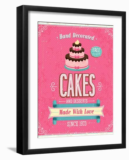 Vintage Cakes Poster-avean-Framed Art Print