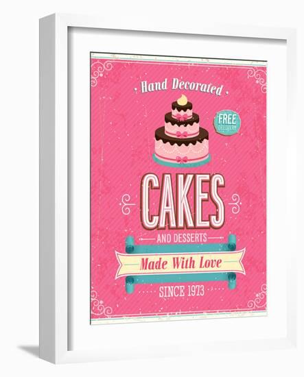 Vintage Cakes Poster-avean-Framed Art Print