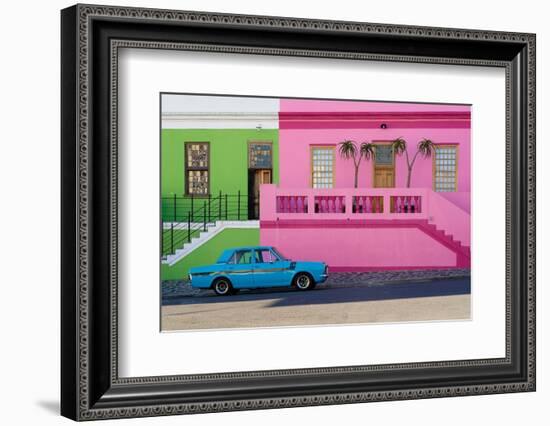 Vintage car, Bo-Kaap, Historical colorful center of Cape Malay culture, Cape Town, South Africa-G&M Therin-Weise-Framed Photographic Print