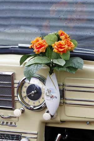 Vintage Car, Buckeltaunus, Convertible, Year of Construction Unknown,  Detail, Vase on the Dashboard' Photographic Print - Fact | Art.com