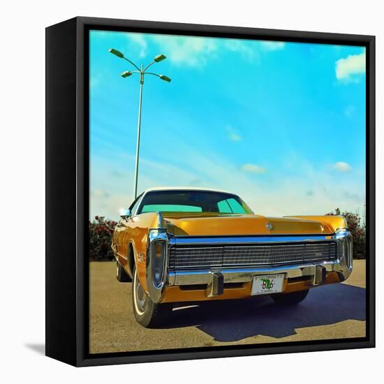 Vintage Car in Gold Paint with Chrome Grill-Salvatore Elia-Framed Premier Image Canvas