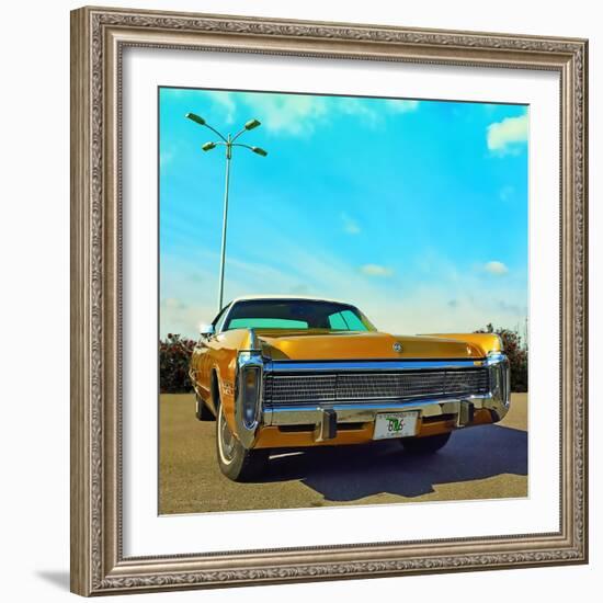 Vintage Car in Gold Paint with Chrome Grill-Salvatore Elia-Framed Photographic Print