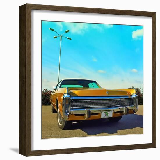 Vintage Car in Gold Paint with Chrome Grill-Salvatore Elia-Framed Photographic Print