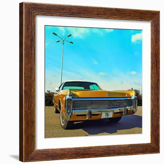 Vintage Car in Gold Paint with Chrome Grill-Salvatore Elia-Framed Photographic Print