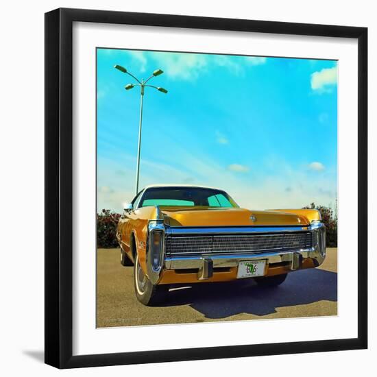 Vintage Car in Gold Paint with Chrome Grill-Salvatore Elia-Framed Photographic Print